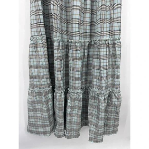 NWT Peppermayo Picture This Maxi Dress Women's 2 Gray Blue Check Pattern Party - Picture 5 of 14